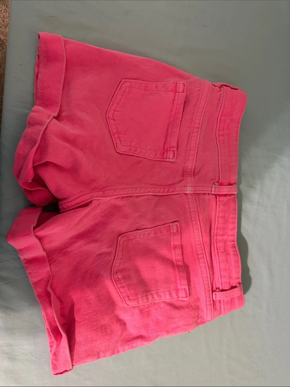 Cat & Jack Girls' Denim Shorts Trio — Hot Pink and white